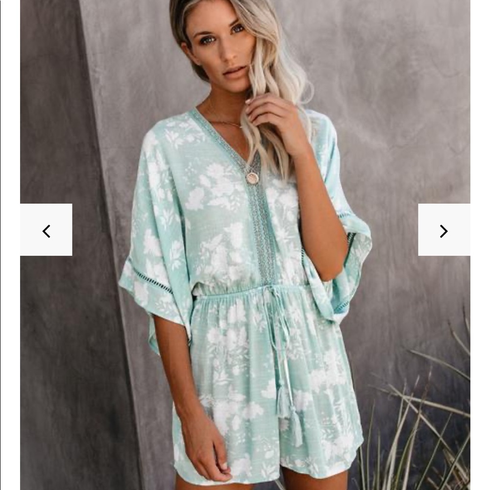 Mint Refresher Floral Romper